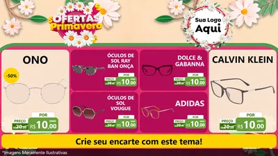 Modelo de TV para TV Horizontal com o tema Ofertas de Primavera para Óticas