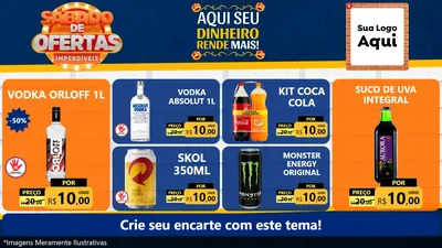 Modelo de TV para TV Horizontal com o tema Sábado de Ofertas Imperdíveis para Distribuidora de bebidas