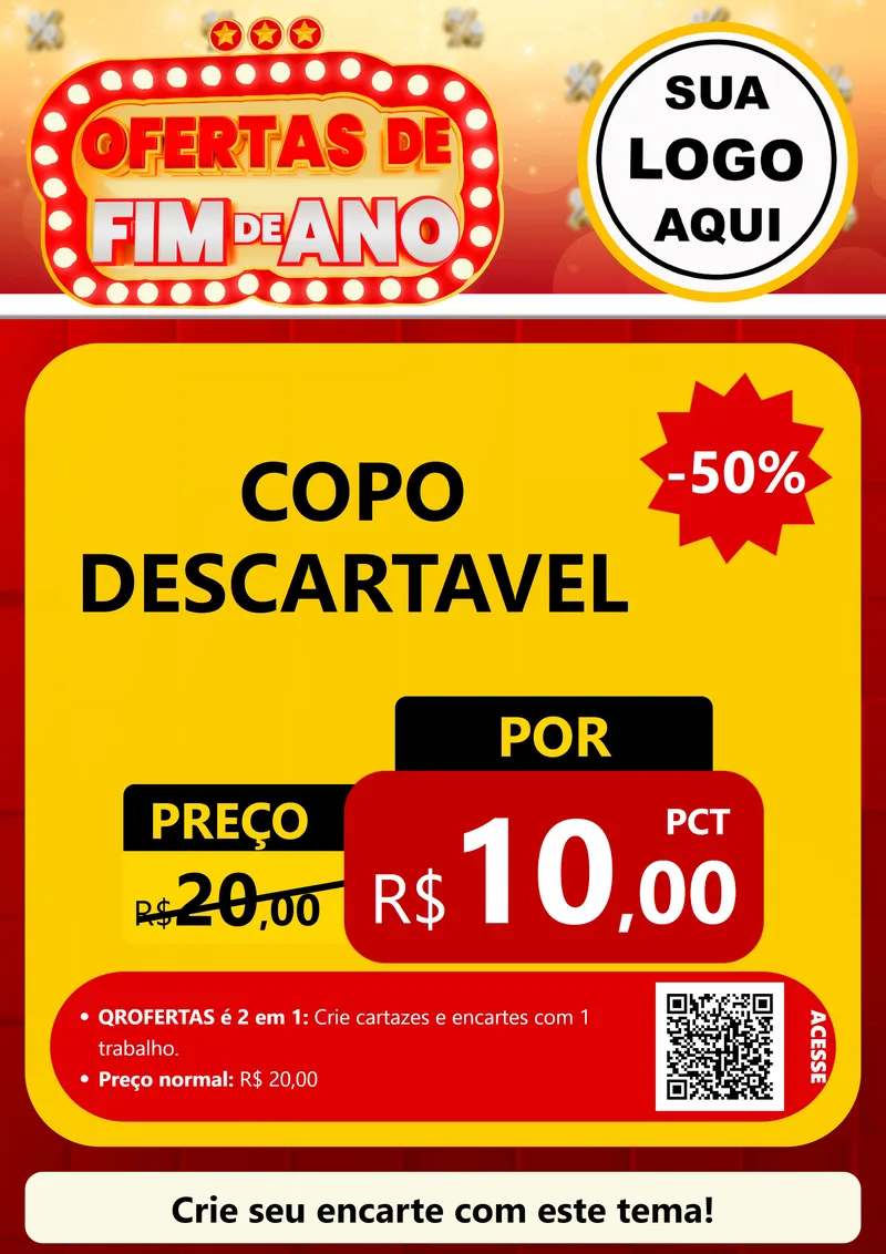 Modelo de Cartaz para Cartaz A4 Vertical com o tema Ofertas de Fim de Ano para Embalagens