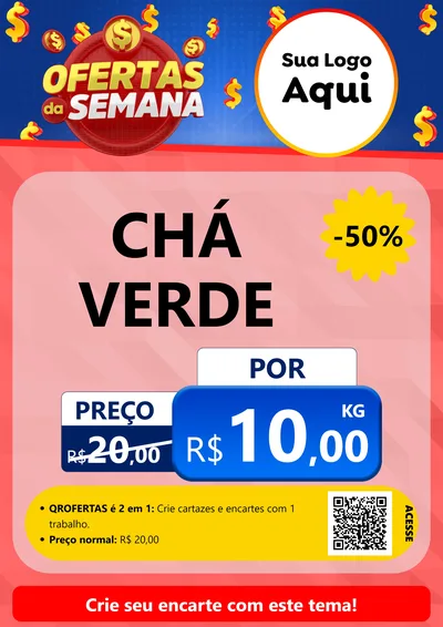 Modelo de Cartaz para Cartaz A4 Vertical com o tema Ofertas Da Semana para Produtos Naturais