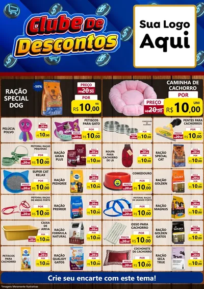 Modelo de Encarte para Encarte A4 Vertical com o tema Clube de Descontos para Pet Shop