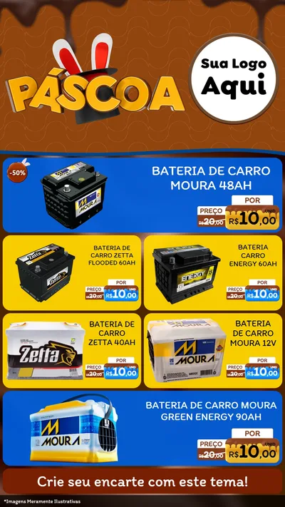 Modelo de TV para TV Vertical com o tema Páscoa para Baterias Elétricas