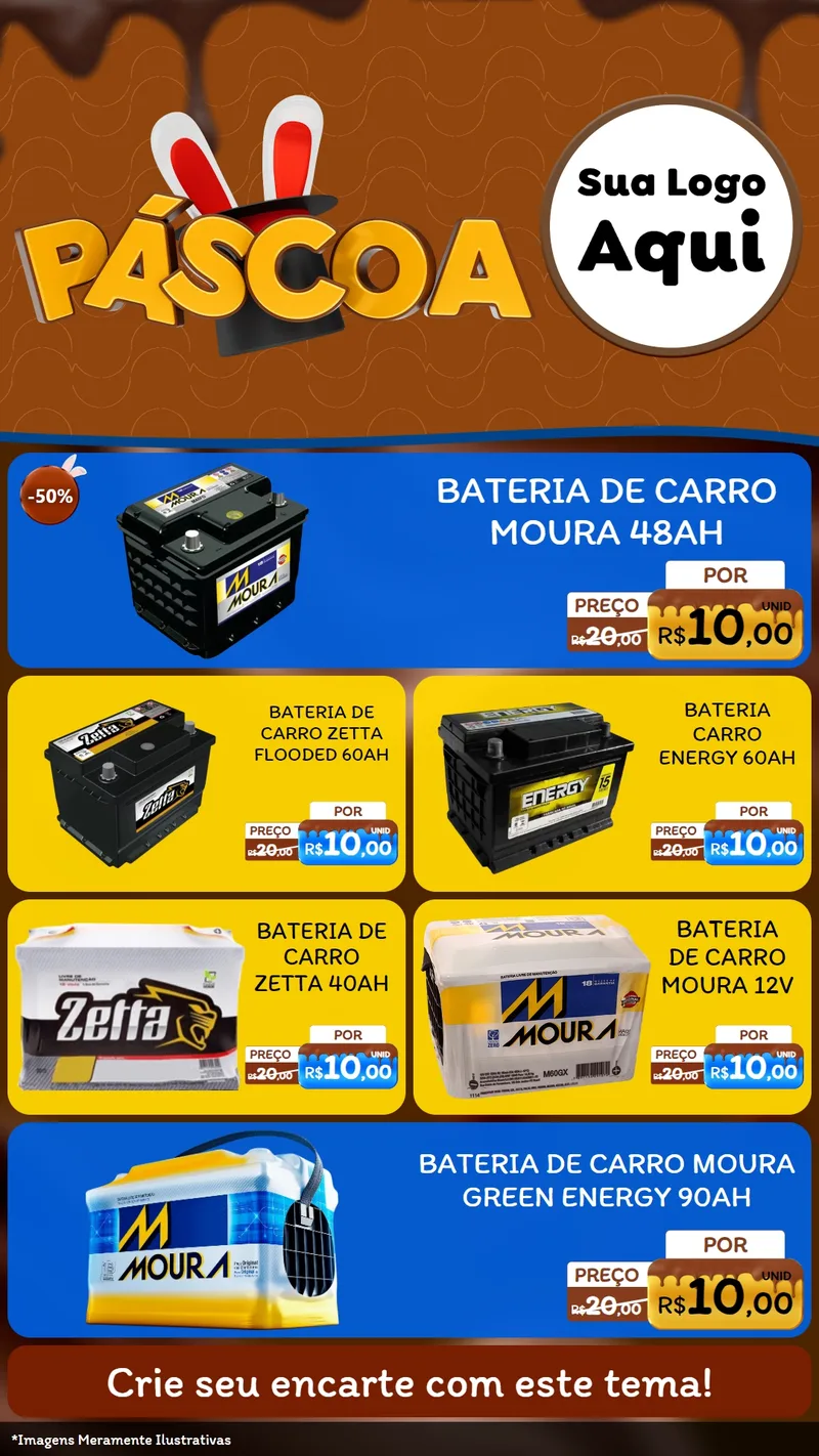 Modelo de TV para TV Vertical com o tema Páscoa para Baterias Elétricas