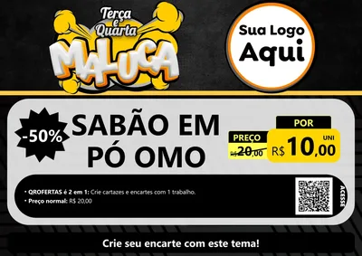 Modelo de Cartaz para Cartaz A4 Horizontal com o tema Terça e Quarta Maluca para Produtos de Limpeza