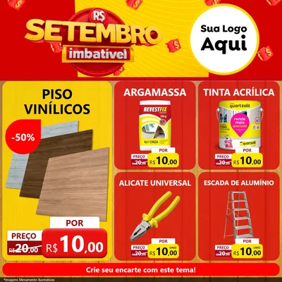 Modelo de Rede Social para Feed Facebook com o tema Setembro Imbatível para Material para Construção