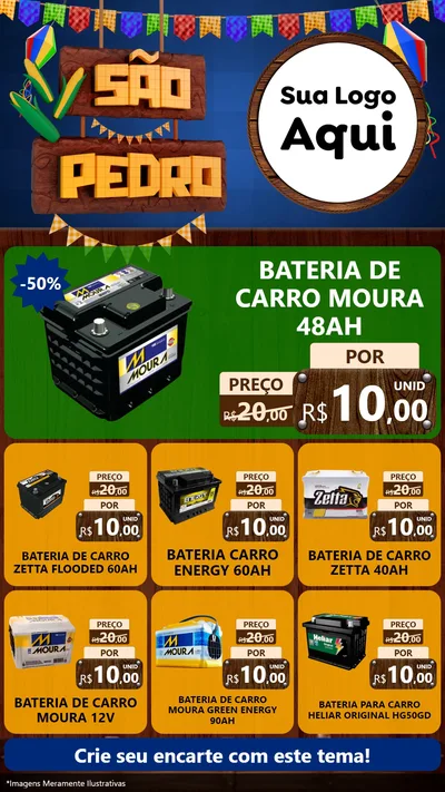 Modelo de Rede Social para Stories com o tema São Pedro para Baterias Elétricas