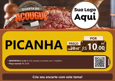 Modelo de Cartaz para Cartaz A4 Horizontal com o tema Quarta do Açougue para Açougue