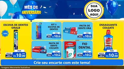 Modelo de TV para TV Horizontal com o tema Mês de Aniversário para Higiene Pessoal