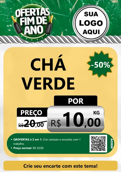 Modelo de Cartaz para Cartaz A4 Vertical com o tema Ofertas Fim de Ano para Produtos Naturais