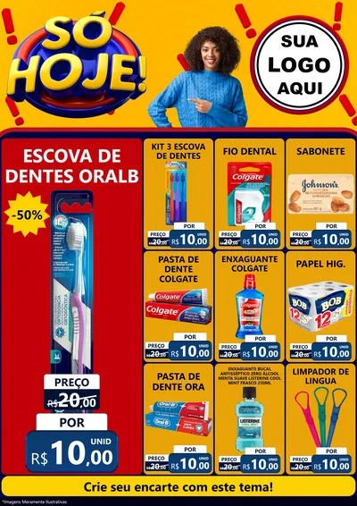 Modelo de Encarte para Encarte A4 Vertical com o tema Só Hoje! para Higiene Pessoal