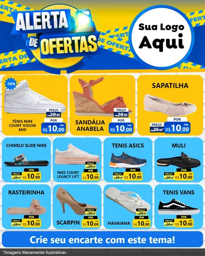 Modelo de Rede Social para Feed Instagram com o tema Alerta de Ofertas para Calçados