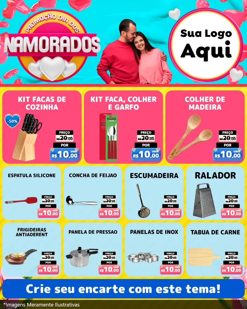 Modelo de Rede Social para Feed Instagram com o tema Promoção Dia dos Namorados para Utilidades Domésticas