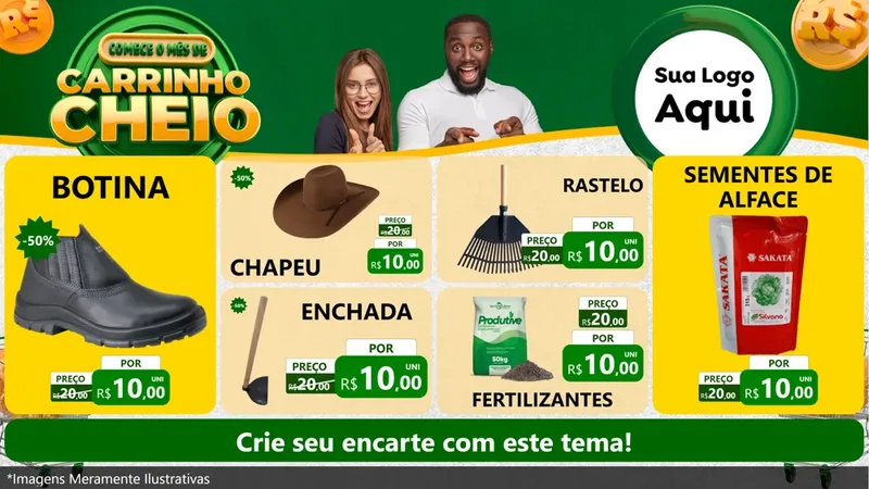 Modelo de TV para TV Horizontal com o tema Carrinho Cheio para Agropecuária