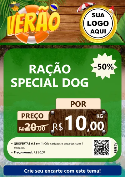 Modelo de Cartaz para Cartaz A4 Vertical com o tema Verão para Pet Shop
