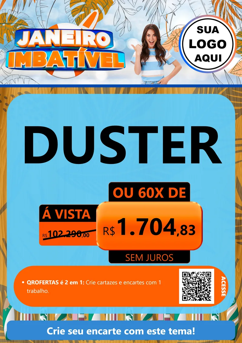 Modelo de Cartaz para Cartaz A4 Vertical com o tema Janeiro Imbatível para Concessionaria de Carros