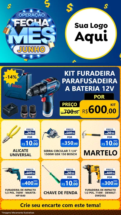 Modelo de Rede Social para Stories com o tema Operação Fecha Mês, Junho para Maquinas e Ferramentas