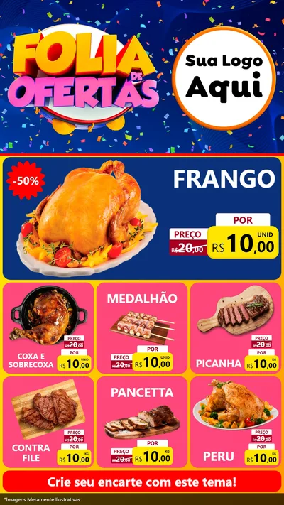 Modelo de Rede Social para Stories com o tema Folia de Ofertas para Assados