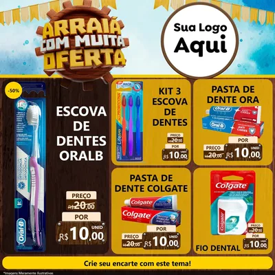 Modelo de Rede Social para Feed Facebook com o tema Ofertas de São João - Junina para Higiene Pessoal