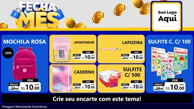 Modelo de TV para TV Horizontal com o tema Fecha Mês para Papelaria