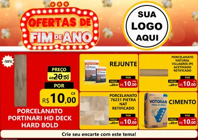 Modelo de Encarte para Encarte A4 Horizontal com o tema Ofertas de Fim de Ano para Pisos e revestimentos