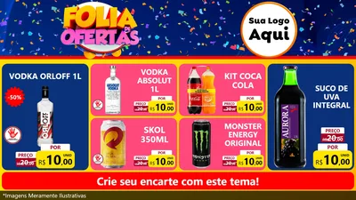 Modelo de TV para TV Horizontal com o tema Folia de Ofertas para Distribuidora de bebidas