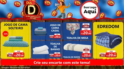 Modelo de TV para TV Horizontal com o tema Dia D - O Dia Mais Barato Do Mês para Cama, Mesa e Banho