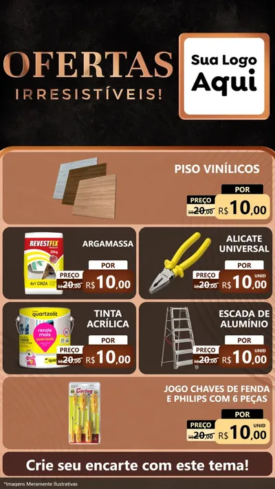 Modelo de TV para TV Vertical com o tema Ofertas Irresistíveis! para Material para Construção