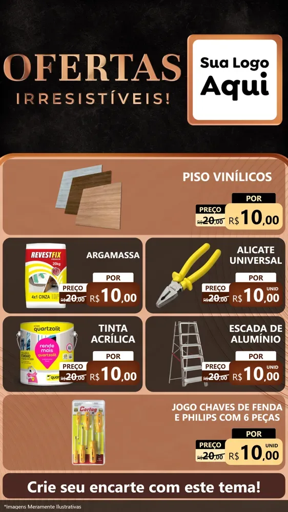 Modelo de TV para TV Vertical com o tema Ofertas Irresistíveis! para Material para Construção