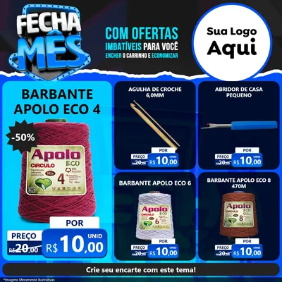 Modelo de Rede Social para Feed Facebook com o tema Fecha Mês para Armarinho e Aviamentos