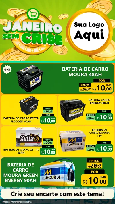 Modelo de TV para TV Vertical com o tema Janeiro Sem Crise para Baterias Elétricas