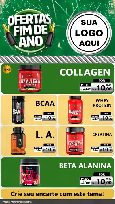 Modelo de TV para TV Vertical com o tema Ofertas Fim de Ano para Suplementos alimentares