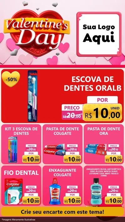 Modelo de Rede Social para Stories com o tema Valentine's Day para Higiene Pessoal