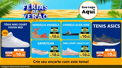 Modelo de TV para TV Horizontal com o tema Férias de Verão para Calçados