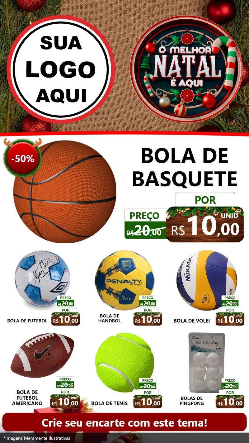 Modelo de Rede Social para Stories com o tema O Melhor Natal É Aqui para Artigos Esportivos