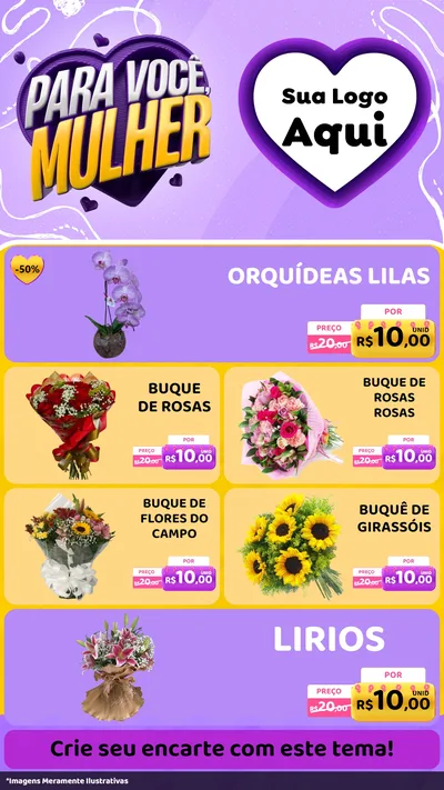 Modelo de TV para TV Vertical com o tema Para Você, Mulher para Floricultura e jardim