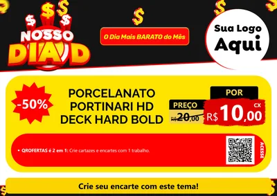 Modelo de Cartaz para Cartaz A4 Horizontal com o tema Nosso Dia D para Pisos e revestimentos