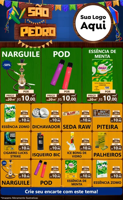 Modelo de Encarte para Encarte Grande com o tema São Pedro para Tabacaria