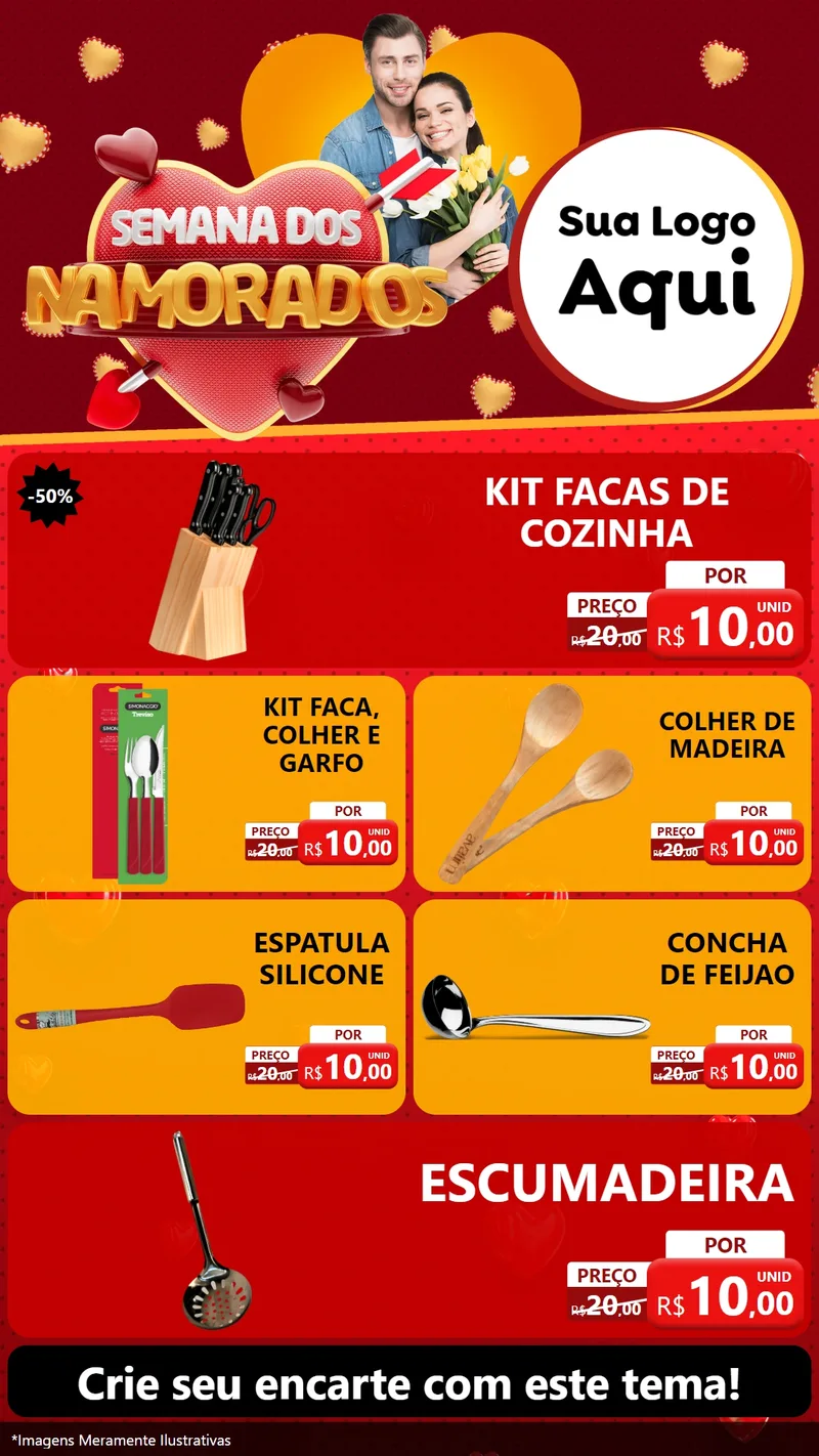 Modelo de TV para TV Vertical com o tema Semana dos Namorados para Utilidades Domésticas