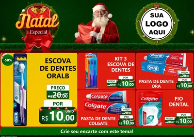 Modelo de Encarte para Encarte A4 Horizontal com o tema Natal Especial para Higiene Pessoal