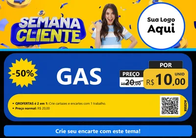 Modelo de Cartaz para Cartaz A4 Horizontal com o tema Semana do Cliente para Água e gás