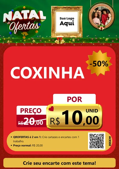 Modelo de Cartaz para Cartaz A4 Vertical com o tema Natal de Ofertas para Salgadaria