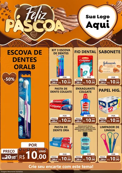 Modelo de Encarte para Encarte A4 Vertical com o tema Feliz Páscoa para Higiene Pessoal