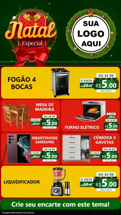 Modelo de TV para TV Vertical com o tema Natal Especial para Móveis e Eletro