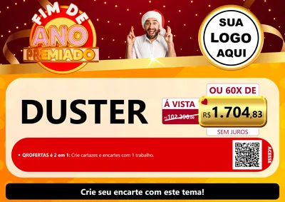 Modelo de Cartaz para Cartaz A4 Horizontal com o tema Fim de Ano Premiado para Concessionaria de Carros