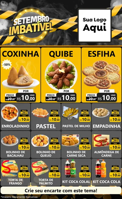 Modelo de Encarte para Encarte Grande com o tema Setembro Imbatível para Salgadaria