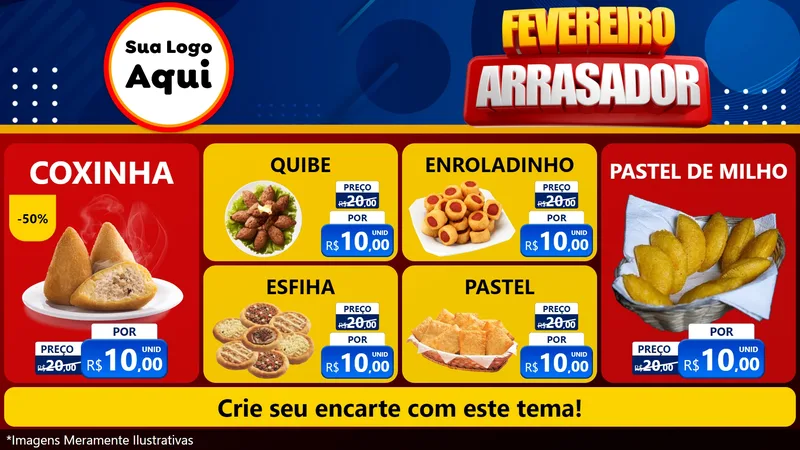 Modelo de TV para TV Horizontal com o tema Fevereiro Arrasador para Salgadaria