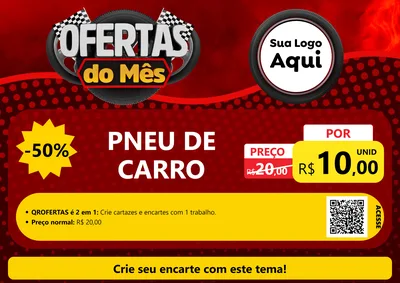 Modelo de Cartaz para Cartaz A4 Horizontal com o tema Ofertas do Mês - Autopeças para Auto peças