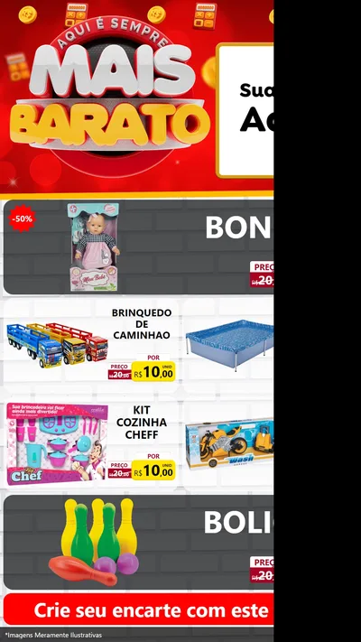 Modelo de TV para TV Vertical com o tema Mais Barato para Brinquedos