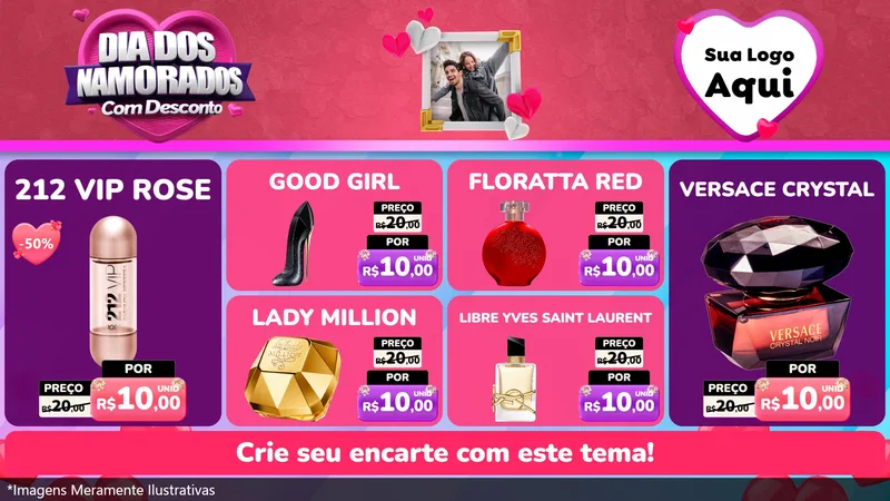 Modelo de TV para TV Horizontal com o tema Dia Dos Namorados Com Desconto para Perfumes