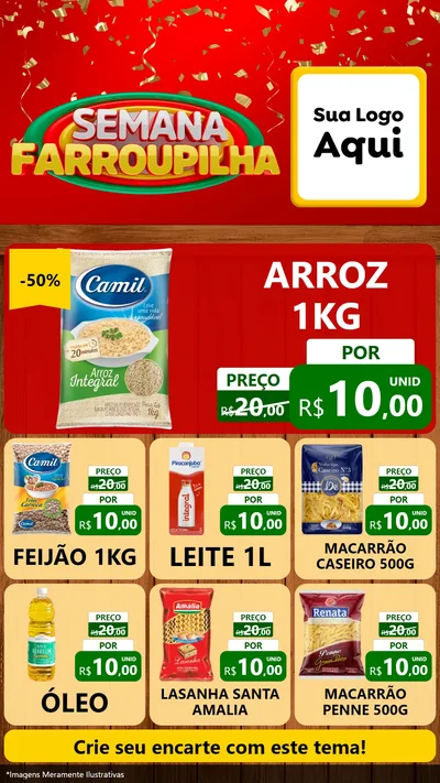 Modelo de Rede Social para Stories com o tema Semana Farroupilha para Supermercado